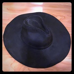 Large Black Hat Excellent for Long Hair